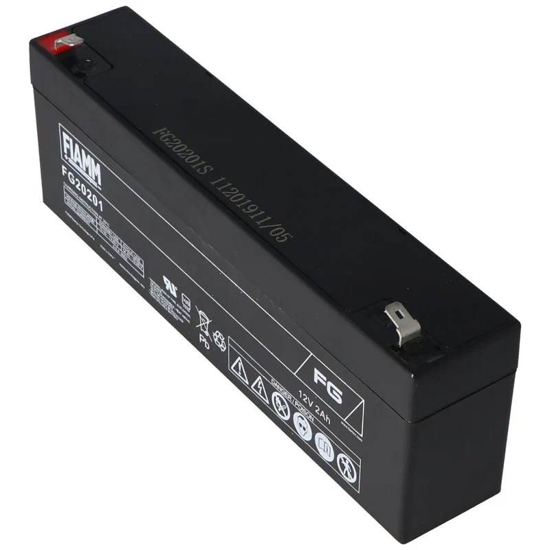 Fiamm FG20201 Akku 2,0Ah PB Blei Akku wartungsfrei, mit 4,8mm Steckkontakten