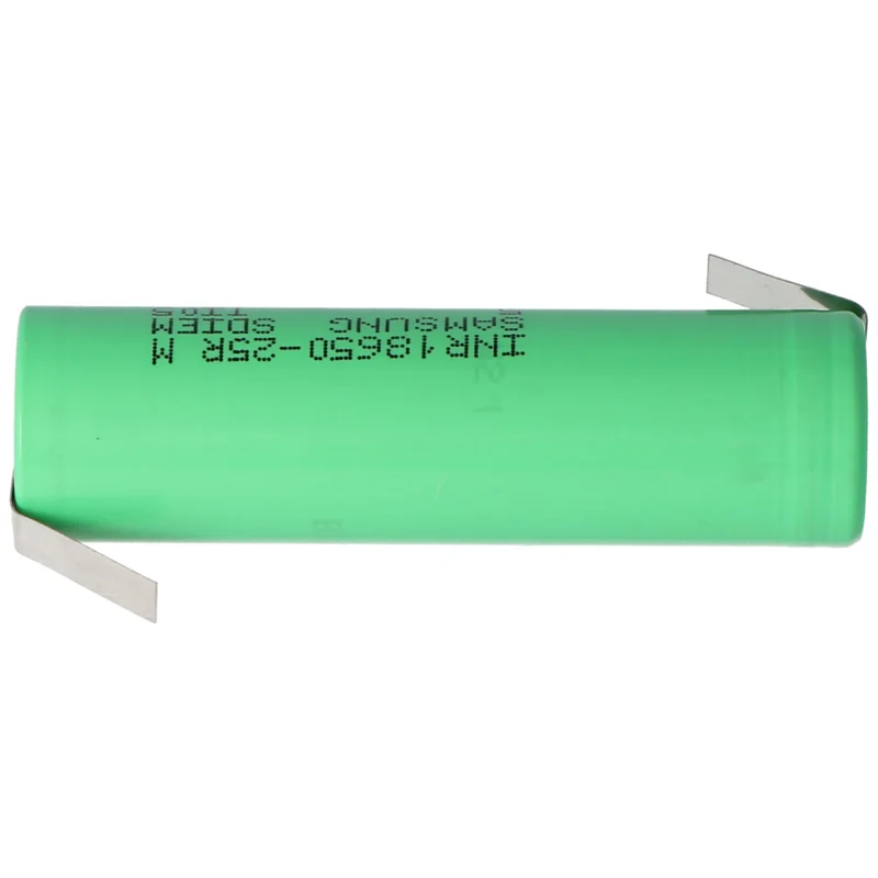Samsung INR18650 25R 2500mAh 3,6V - 3,7V ungeschützt mit Lötfahne Z 64 ,85x18,3mm