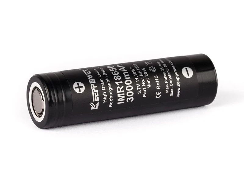 Keeppower IMR18650 - 3000mAh, 3,6V - 3,7V Li-Ion-Akku (Pluspol flach)