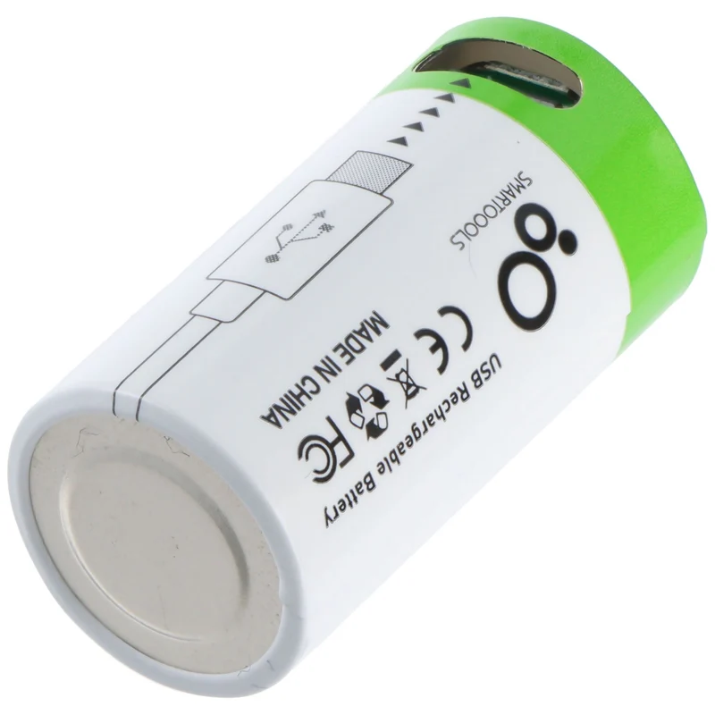 AccuCell Rundzelle 16340, CR123, Li-ion, 3,7V, 700mAh, 2,6Wh, mit USB-C Charging Port, 33,9x16,1mm
