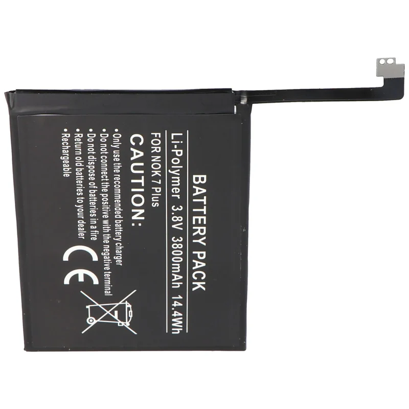 AccuCell Akku passend für Nokia 7 plus, Li-Polymer, 3,8V, 3800mAh, 14,4Wh