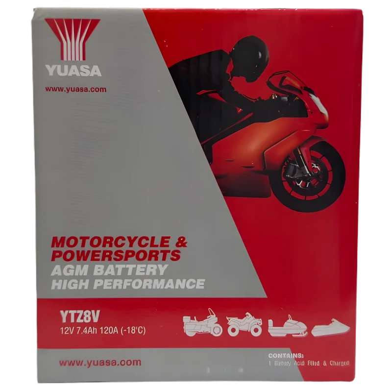 Batterie Moto YUASA YTZ8-V 12V AGM – Sans Entretien Prête à l'Emploi