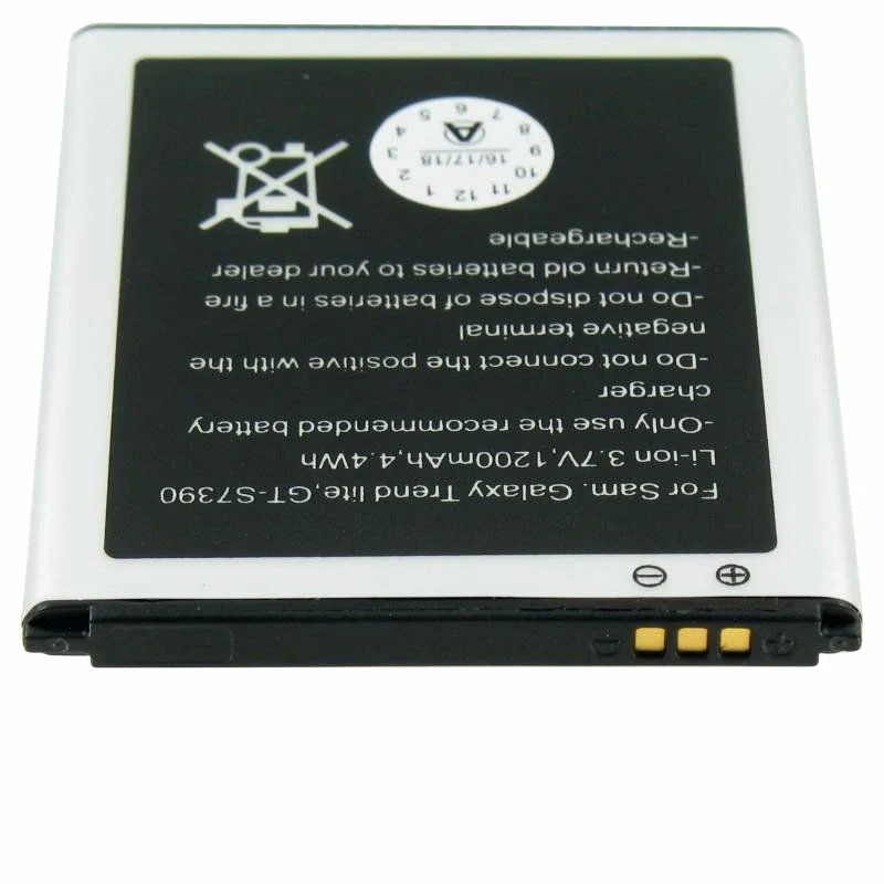 AccuCell Akku passend für Samsung Galaxy Trend Lite Akku GT-S7390, Abmessungen 60,7 x 50,4 x 4,4mm beachten