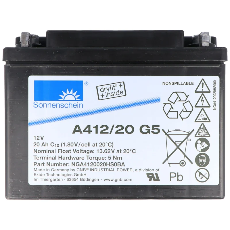 Exide Sonnenschein Dryfit A412/20 G5 Akku Blei PB 12Volt 20Ah
