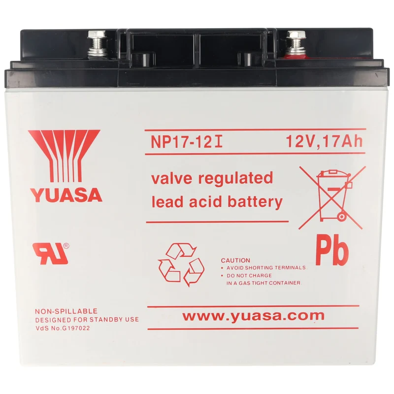 Yuasa NP17-12I mit M5 Schraubanschluss am Plus- und Minuspol
