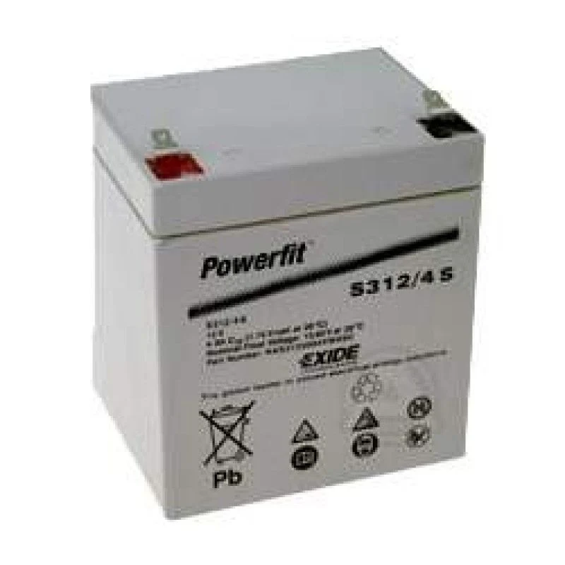 Exide Powerfit S312/4 S Blei Akku, Anschluss 4,8mm