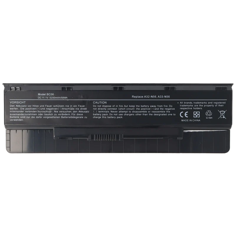AccuCell A31-N56, A32-N46, A32-N56, A33-N56 Ersatz-Akku für Asus B53A mit 11,1 Volt 5200mAh