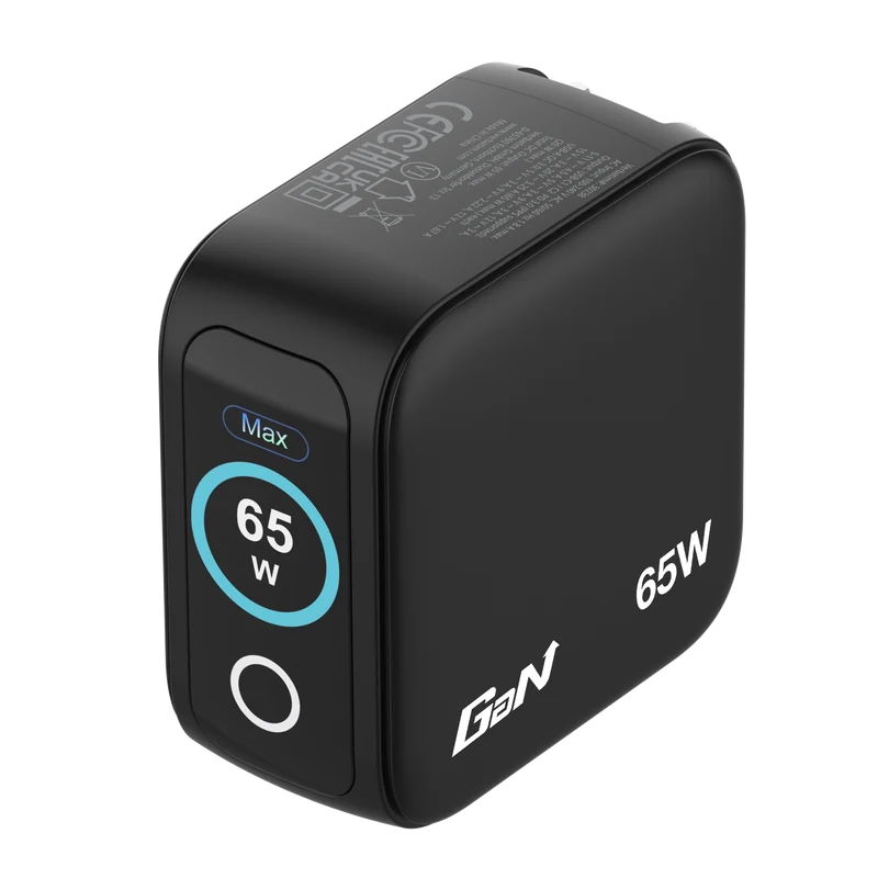 Verbatim Ladeadapter, Mini GaN mit Display, 65W, schwarz 1x USB-A QC, 2x USB-C PD3.0, Retail