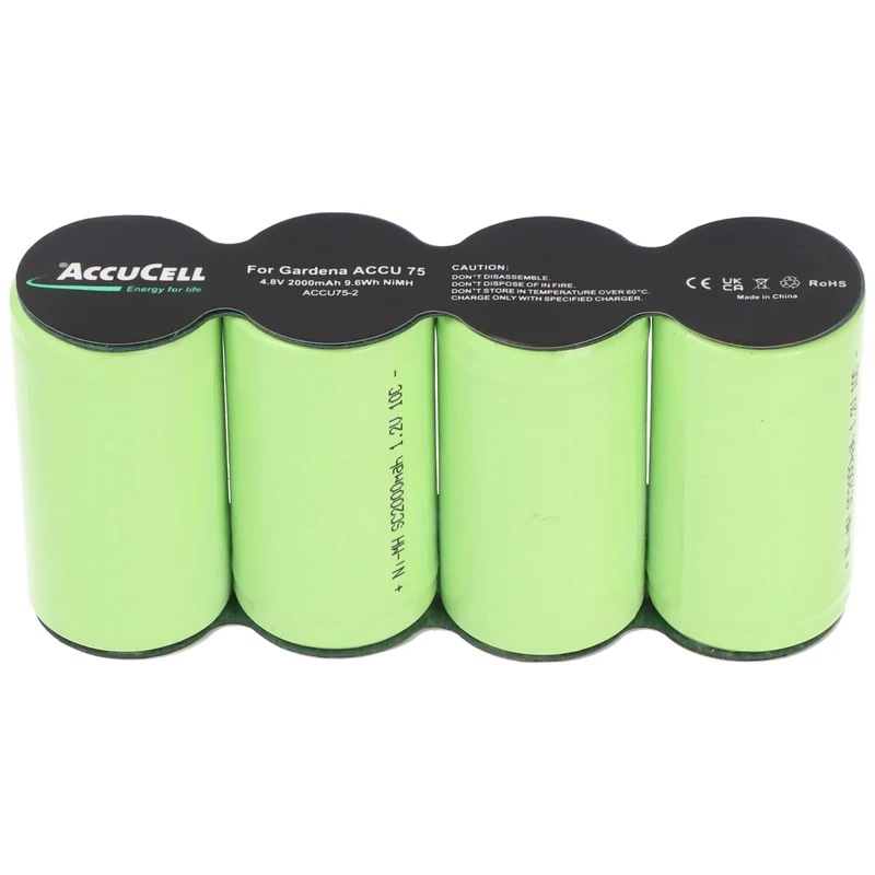 AccuCell Accu75 Akku passend für Gardena ACCU 75 mit Faston 2,8 und 4,8mm
