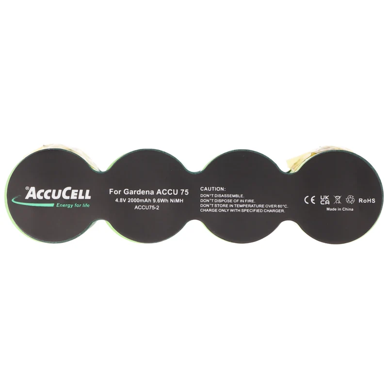 AccuCell Accu75 Akku passend für Gardena ACCU 75 mit Faston 2,8 und 4,8mm