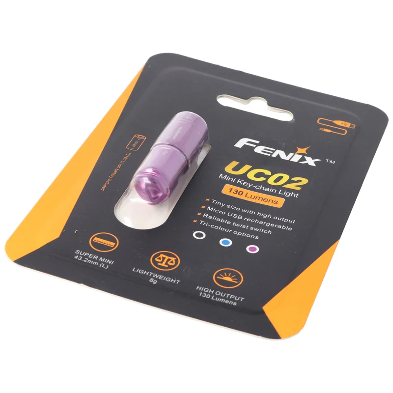 Fenix UC02 LED schlüsselbundleuchte lila mit Li-Ion Akku