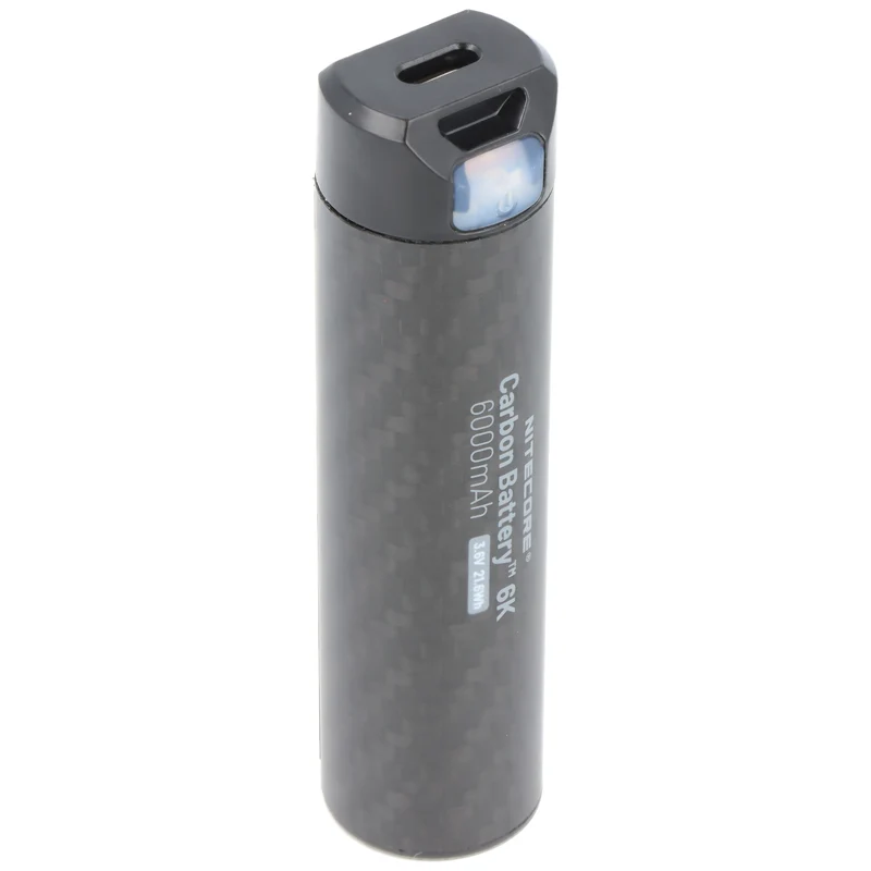 Nitecore Carbon Battery 6K, Powerbank CB6K mit 6000mAh Kapazität, ultraleicht, erhöht die Leuchtzeit vieler Nitecore Stirnlampen