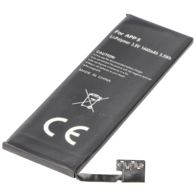 AccuCell Akku passend für Apple iPhone 5 Li-Polymer Akku 1440mAh ohne Einbauwerkzeug