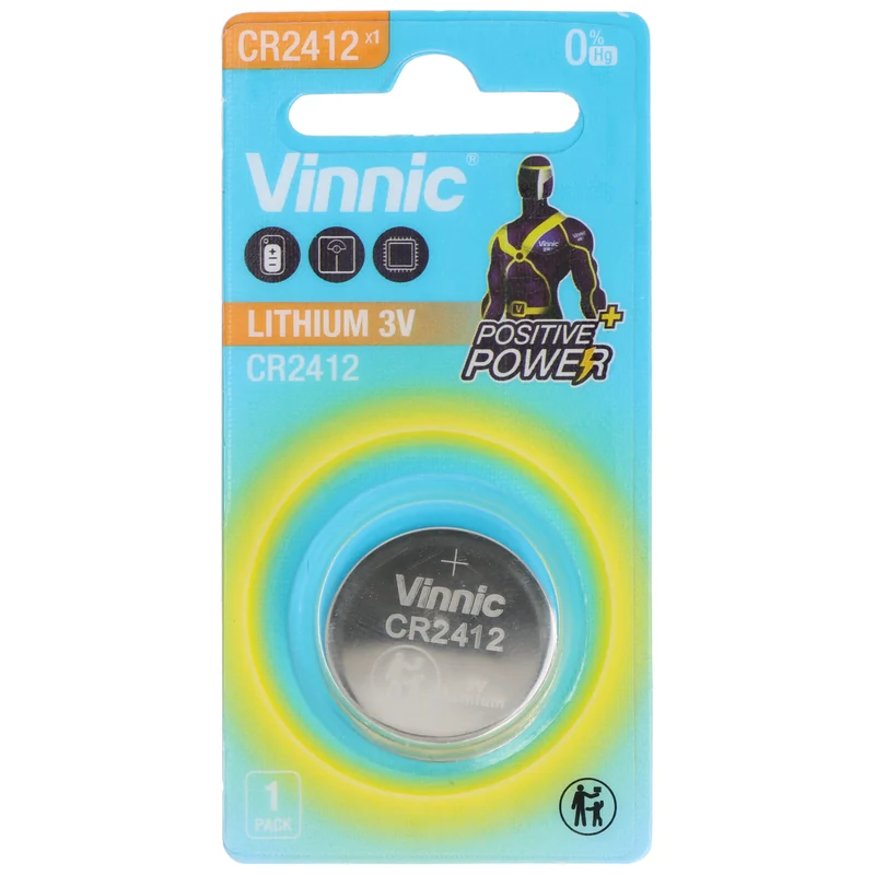 Vinnic CR2412 Lithium Batterie IEC CR2412 Marken Lithium Batterien, 24,5 x 1,25mm