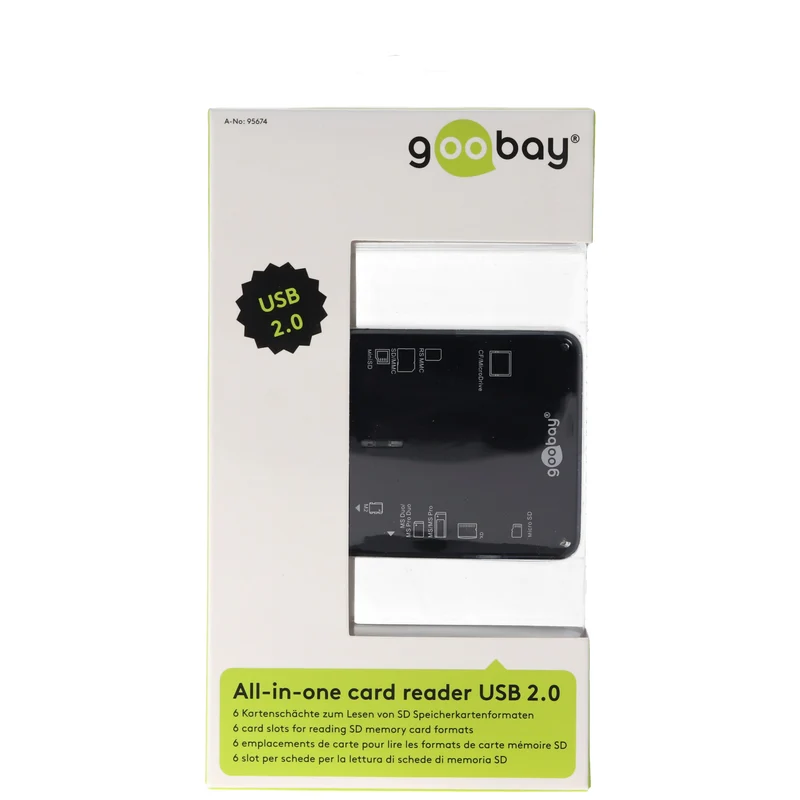 Goobay USB Kartenleasegerät All-in-one für SD, SDHC, MiniSD, MMC, CF, XD Cardreader