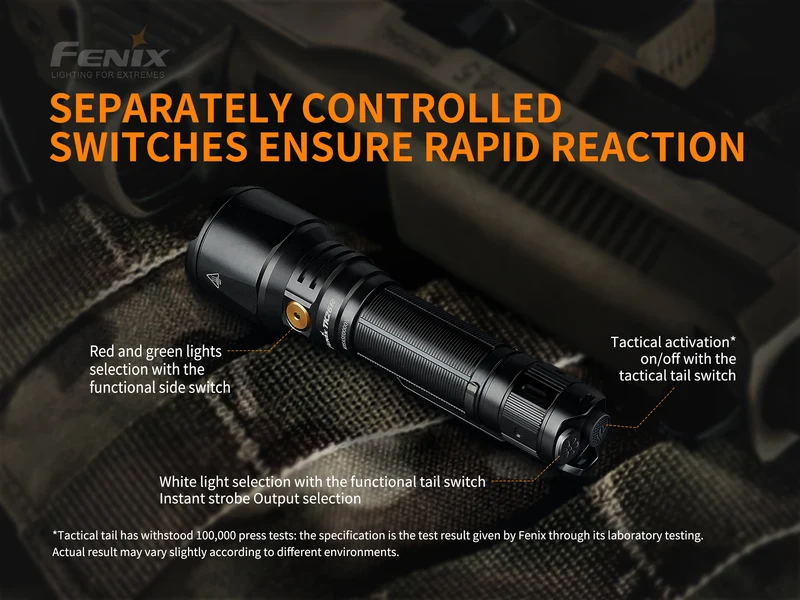 Fenix TK26R LED Taschenlampe max. 1500 Lumen und 347 Meter Leuchtweite, dreifarbig, inklusive 3500mAh Li-Ion Akku