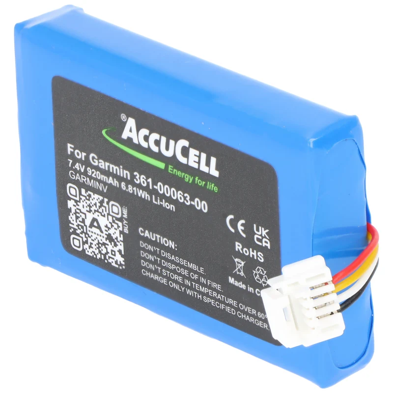 AccuCell Akku kompatibel für Garmin 361-00063-00, Garmin Motorrad BMW Navigator V, 7,4 Volt 920mAh