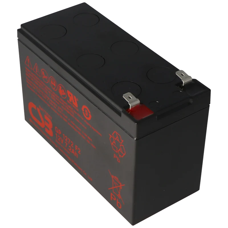 CSB-GP1272-F2 12 Volt AGM VdS Bleiakku 7,2Ah, 151x65x100mm 6,3mm 5 Jahres Type + Standby