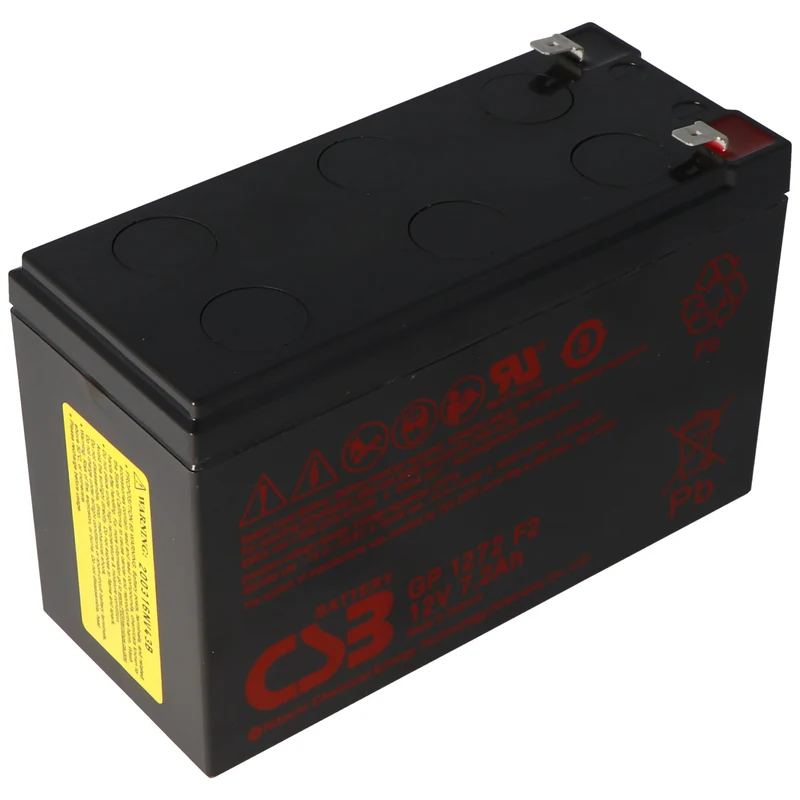 CSB-GP1272-F2 12 Volt AGM VdS Bleiakku 7,2Ah, 151x65x100mm 6,3mm 5 Jahres Type + Standby