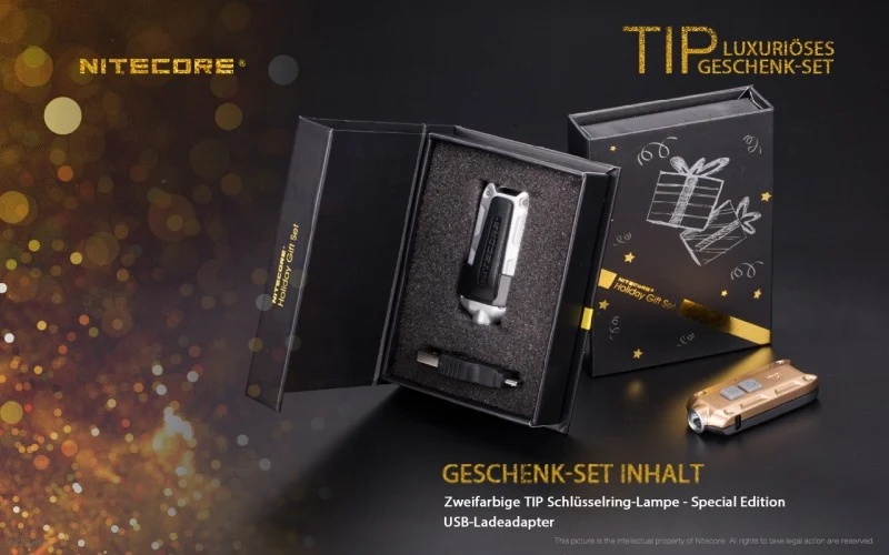 Nitecore TIP Winter Edition schlüsselanhängerlampe CREE XP-G2 S3 LED 360 Lumen in 4 Farben wählbar
