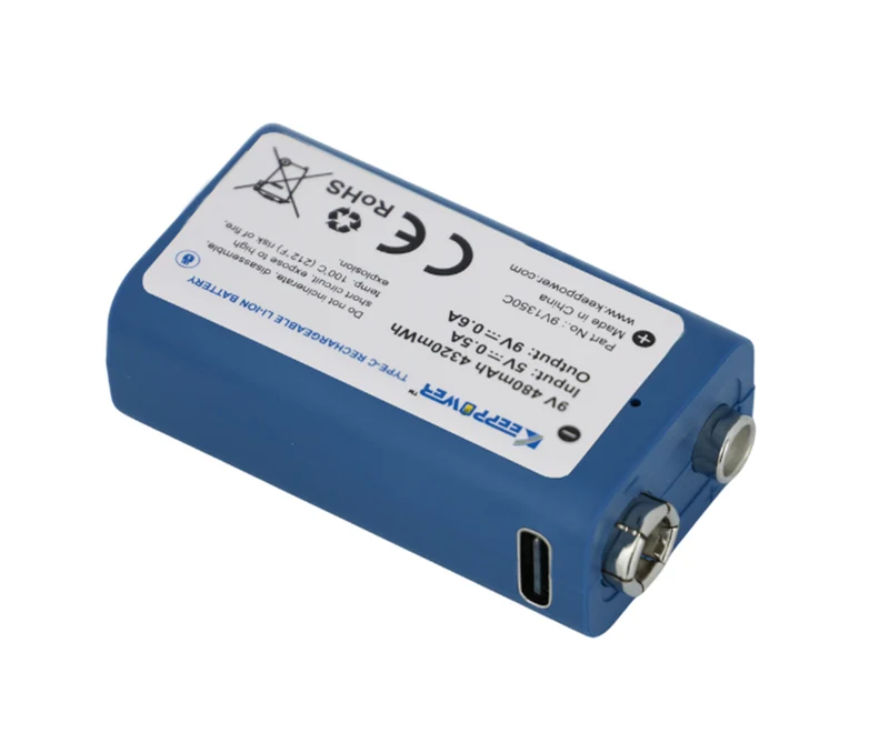 Keeppower 9V-Block 6LR61 6F22 480mAh 9V - 9,45V konstante Spannung
