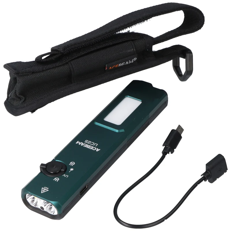 AceBeam UC25 mit 3.100 Lm Kalt.- Warmweißem / UV Licht und grünem Laser / Grün