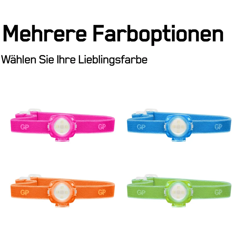 GP Batteries Stirnlampe CH31 40lumen inkl. 2x CR2025 Lithium Knopfzellen Lila