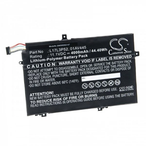 AccuCell Notebook Akku für Lenovo ThinkPad E590 u.a. wie L17L3P52 Li-Polymer 11,1V 4000mAh