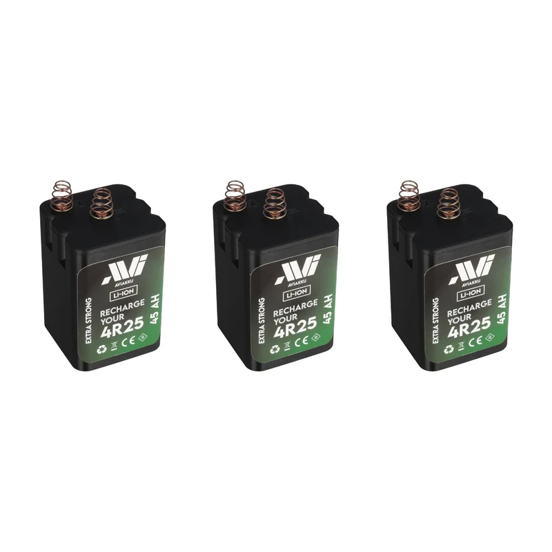 Bundle 3x AVIakku Blockbatterie 4R25 / 45Ah für Warnleuchten
