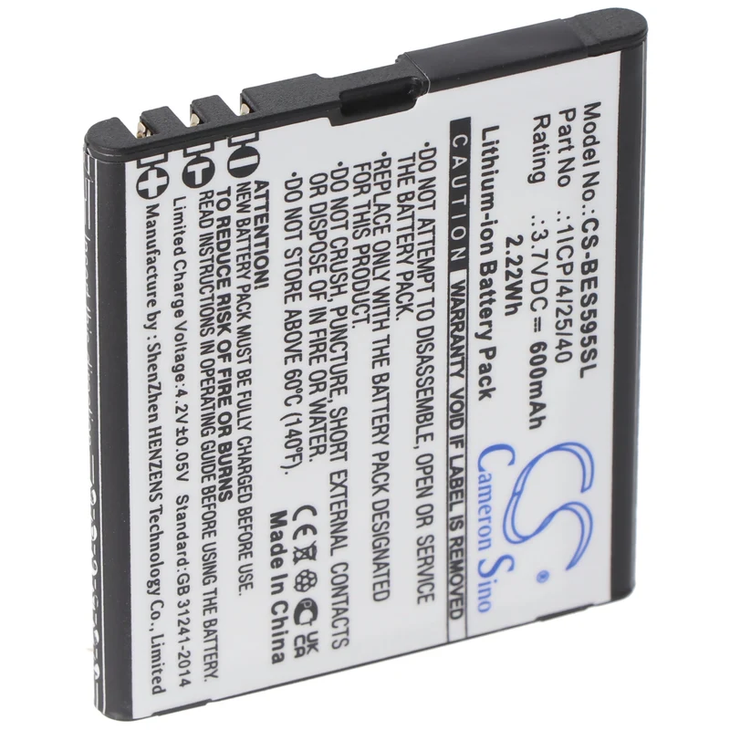 AccuCell Akku passend für Bea-fon SL495, Bea-fon SL595, Bea-fon SL595 Plus, 3,7V, 600mAh