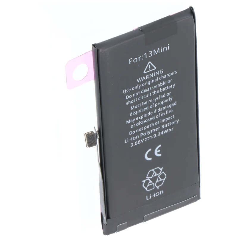 AccuCell Akku passend für Apple iPhone 13 Mini, Li-Polymer, 3,88V, 2406mAh, 9,3Wh, built-in, ohne Werkzeug