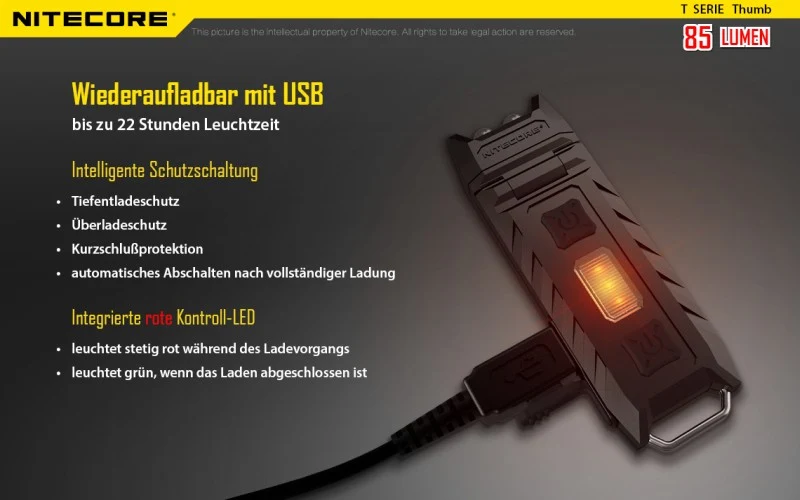 Nitecore Thumb schlüsselanhängerlampe Hochleistungs-LED