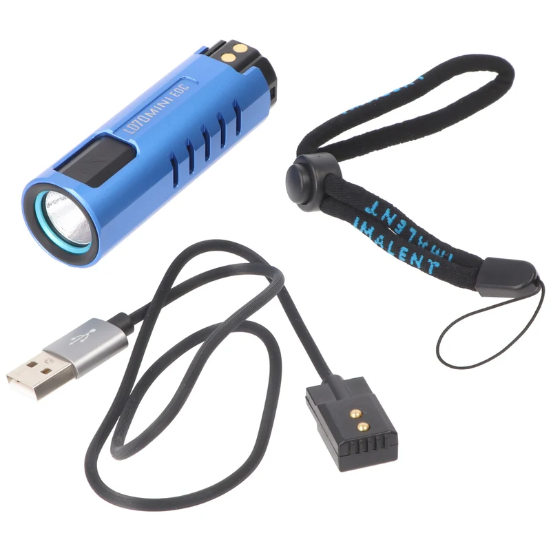 Imalent LD70 Mini EDC LED-Taschenlampe blau mit 4000 Lumen, Leuchtweite max. 203 Meter
