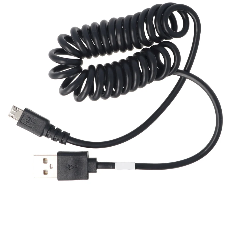 AccuCell micro-USB Spiral-Anschlusskabel USB-A Stecker auf micro-USB Stecker