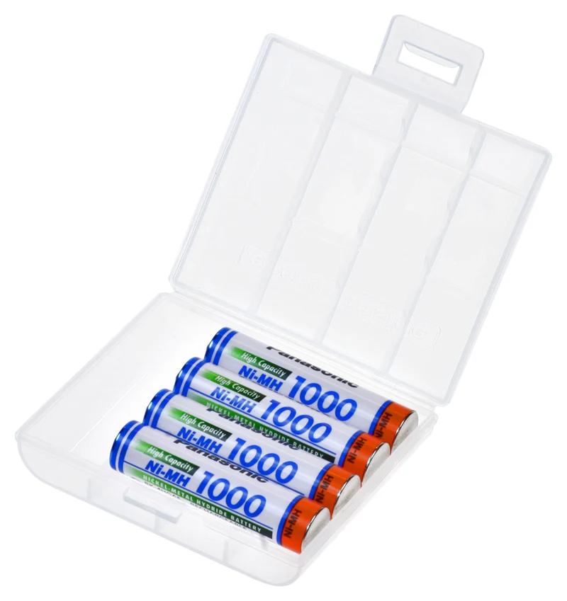 Panasonic BK-4HGAE BF1 Ni-MH Micro AAA Akku 1,2 Volt 1000mAh, 4er Pack mit kostenloser Aufbewahrungsbox