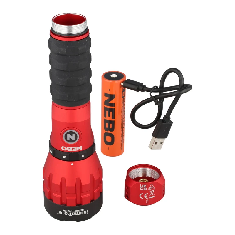 Nebo IllumaTrace – Präzise Blutspurenerkennung bis 80 m, LED Taschenlampe mit 190 Lumen, ideal auch für Jäger und Jagdvereine und Jägervereinigungen