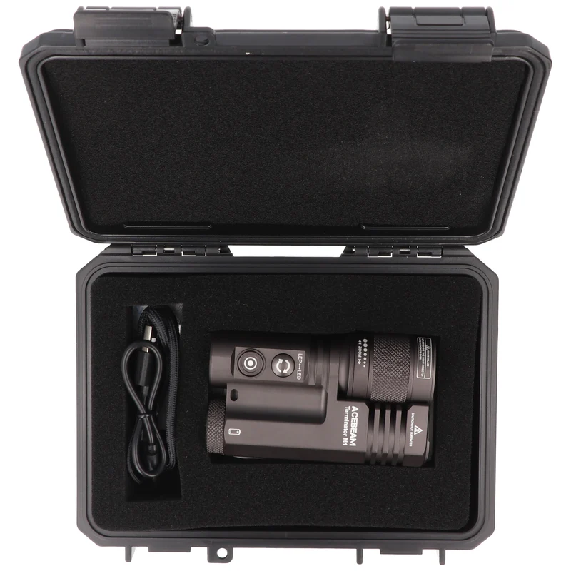 AceBeam Terminator M1 Dual LEP-Laser und LED-Taschenlampe, 2.300 Lumen, zoombarer Scheinwerferstrahl, 5.000K, Limited Edition