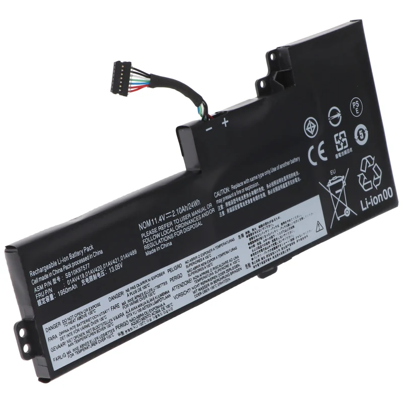 AccuCell Akku passend für Lenovo ThinkPad T480, Li-Polymer, 11,4V, 2100mAh, 24Wh