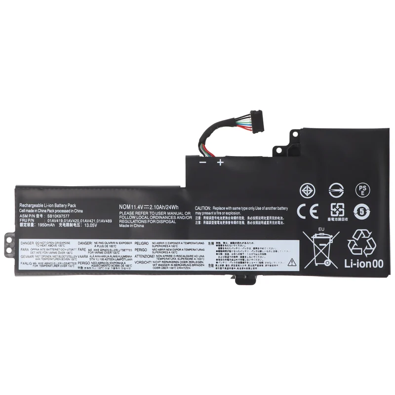 AccuCell Akku passend für Lenovo ThinkPad T480, Li-Polymer, 11,4V, 2100mAh, 24Wh