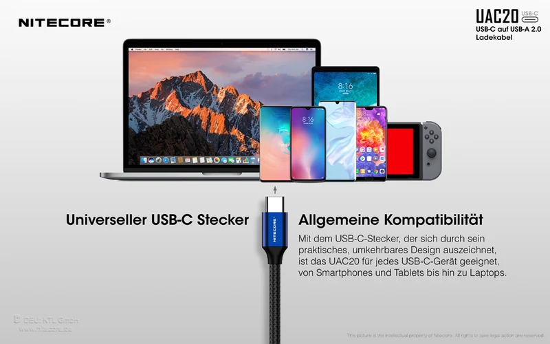 Nitecore UAC20 - USB-C Ladekabel