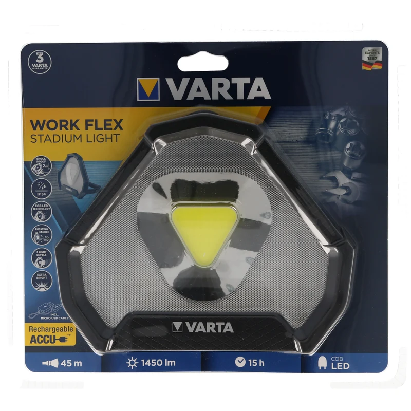 Varta Work Flex Stadium Light inklusive Akku und Ladekabel