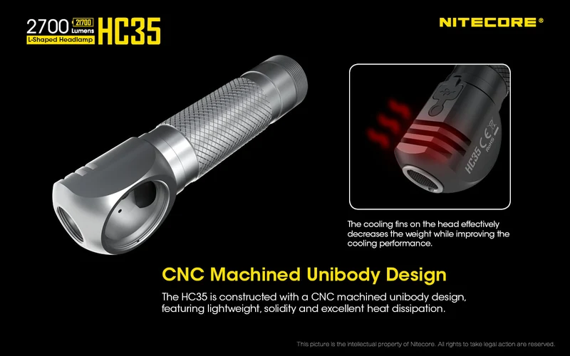 Nitecore HC35 LED-Taschenlampe mit max. 2700 Lumen inklusive NL2740HP Akku Li-Ion