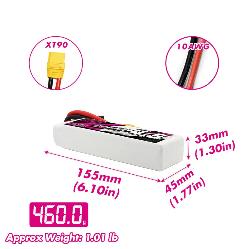 CNHL 4500mAh 14,8V 4S 30C LiPo-Akku mit XT90-Stecker