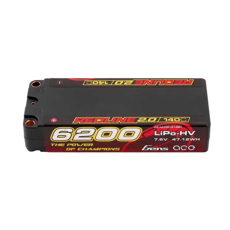 Gens Ace Redline 2.0 Serie 6200mAh 2S1P 7,6V 140C HV LiPo-Akkupack mit Hartschalenkoffer 132#