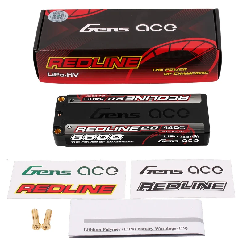 Gens Ace Redline 2.0 Serie 6600mAh 7.4V 140C 2S1P HardCase 57# Lipo-Akku
