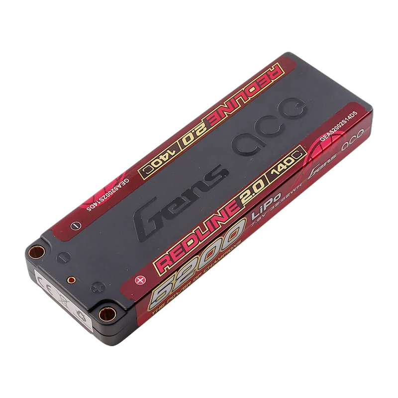 Gens Ace Redline 2.0 5200mAh 7.6V 140C 2S HardCase 146# HV Lipo-Akku
