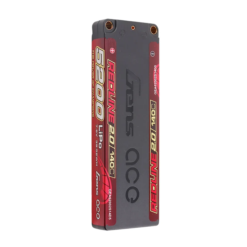 Gens Ace Redline 2.0 5200mAh 7.6V 140C 2S HardCase 146# HV Lipo-Akku