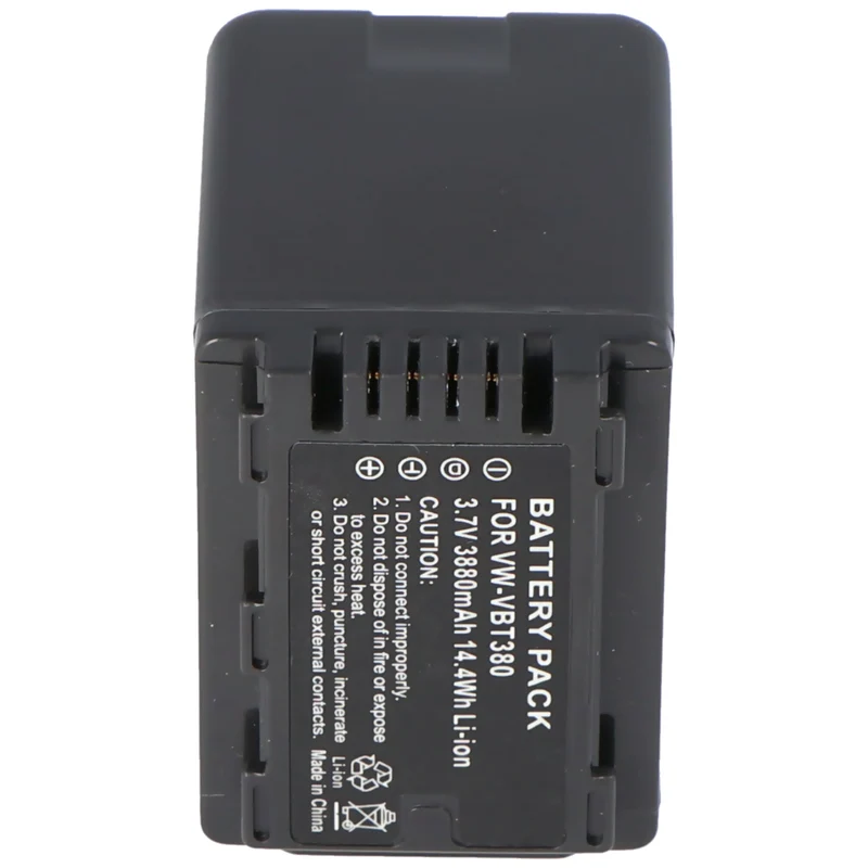 AccuCell Akku passend für den Panasonic VW-VBT380 Li-Ion Akku 3900mAh, decoded, nur passend für die angegebenen Modelle