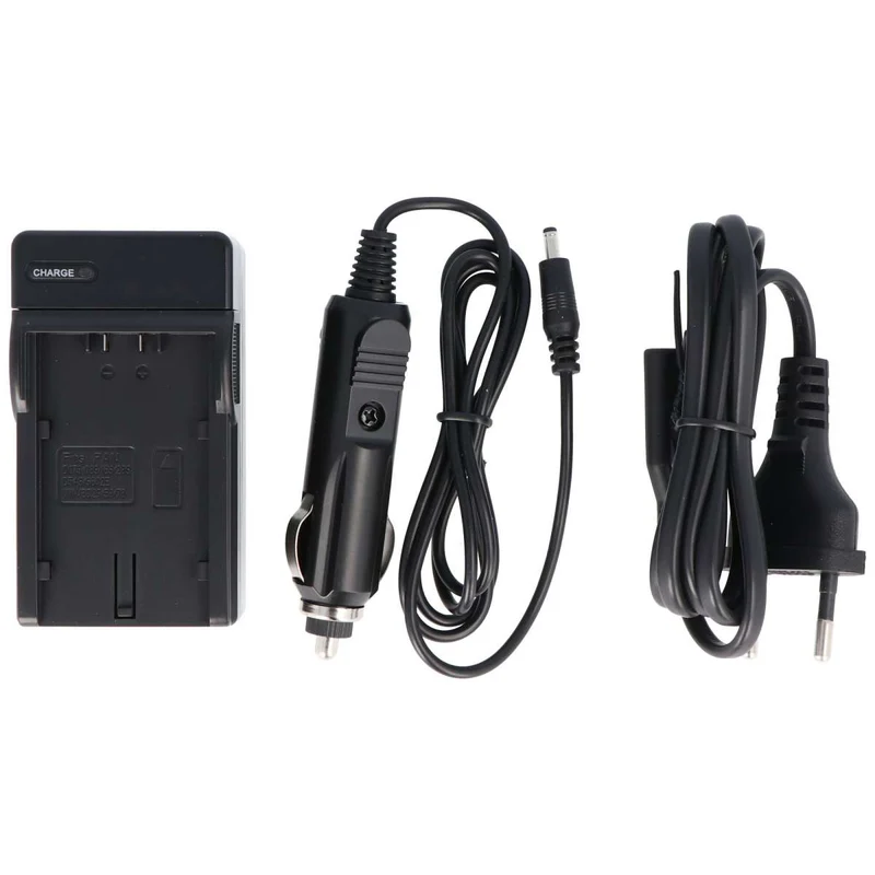 AccuCell Ladegerät passend für Panasonic Akku VW-VBD29, VBD58, VBD78 inkl. Netzstecker und KfZ Stecker