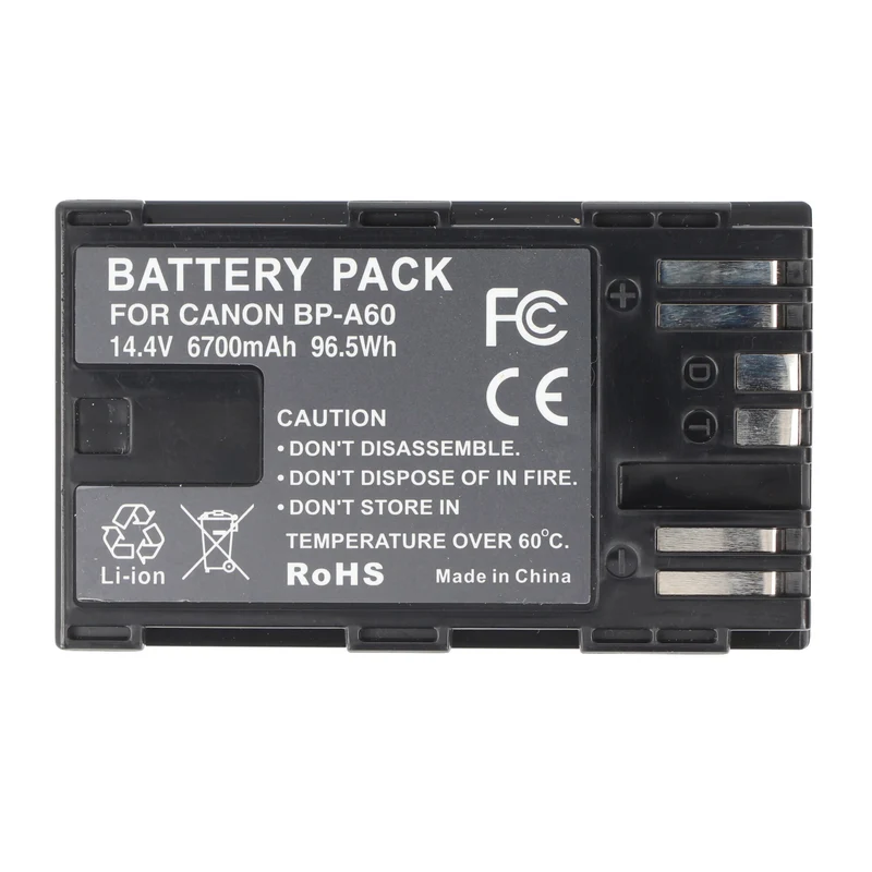 AccuCell Akku passend für Canon BP-A60, Li-ion, 14,4V, 6800mAh, 97,9Wh